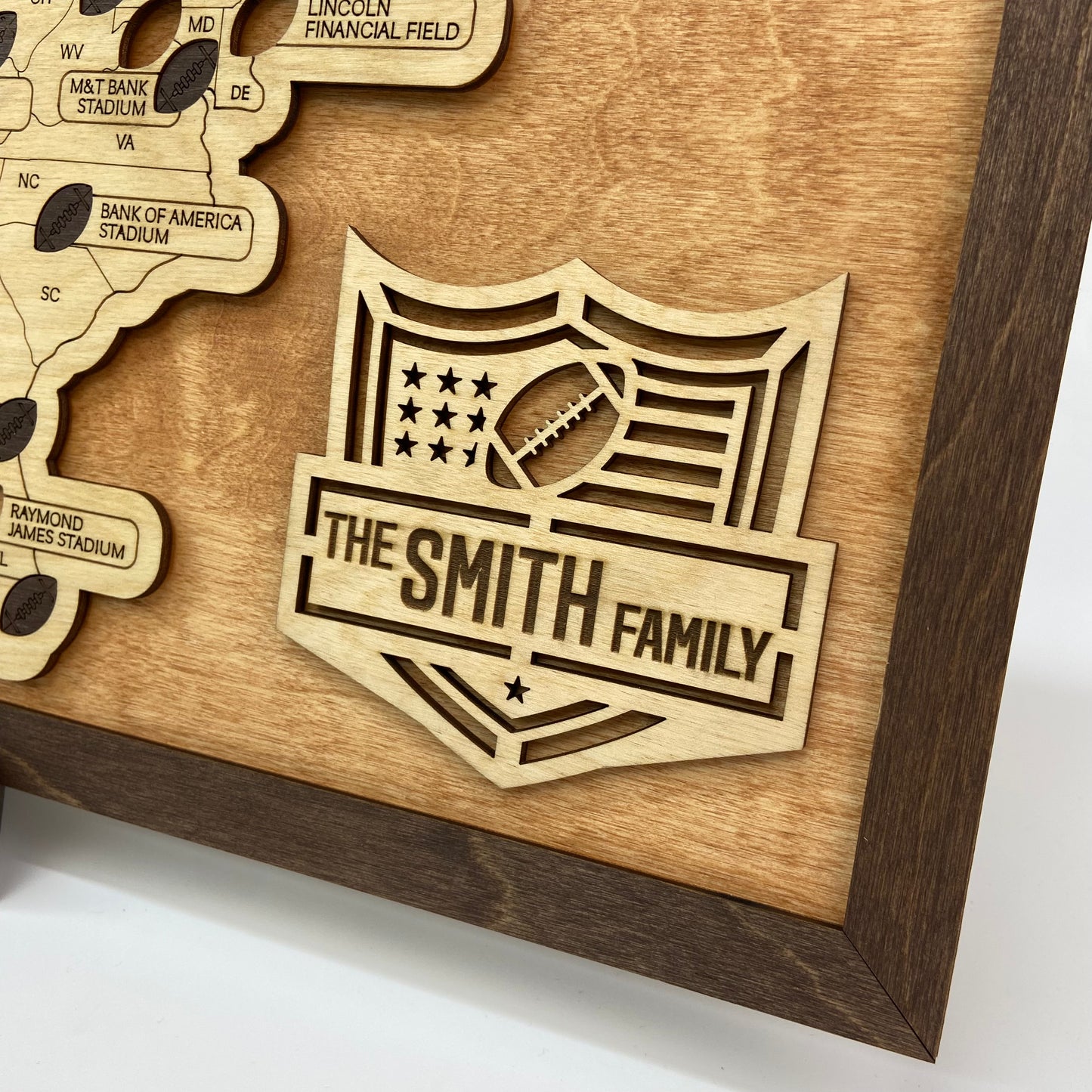 Football Stadium Map (Light walnut) - MyWanderMap