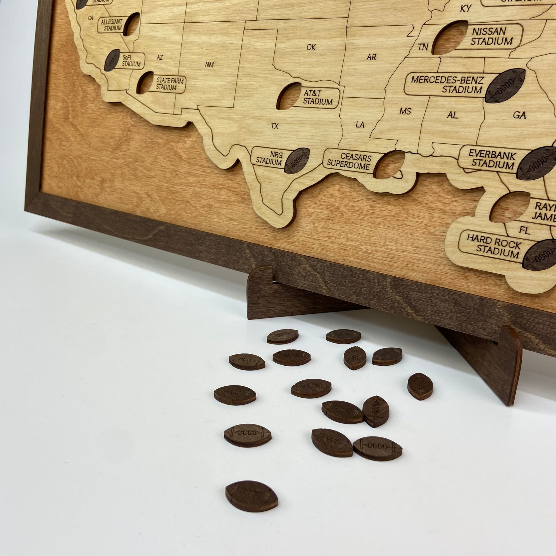Football Stadium Map (Light walnut) - MyWanderMap