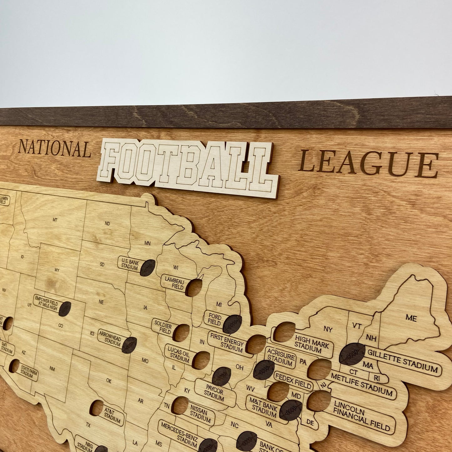 Football Stadium Map (Light walnut) - MyWanderMap