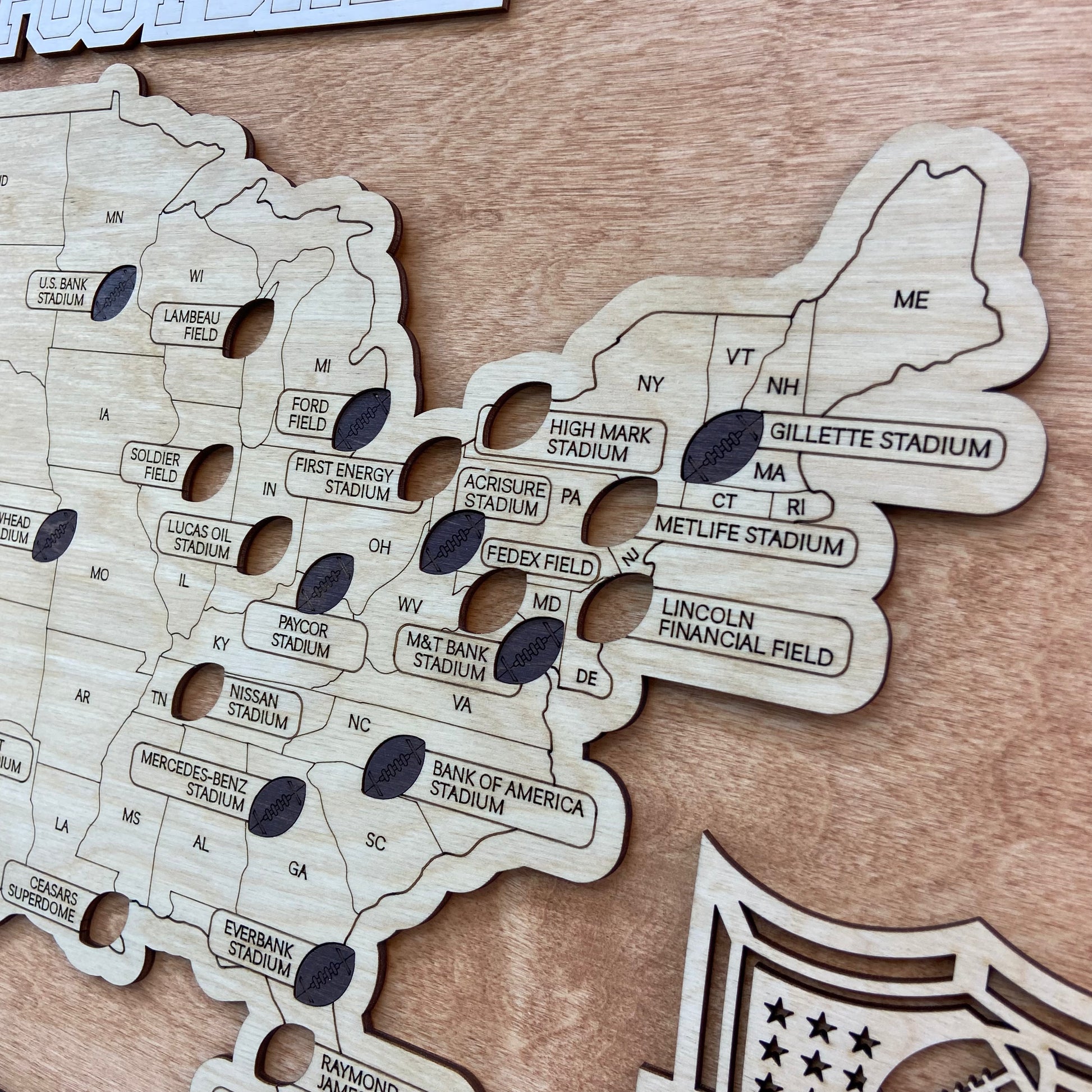 Football Stadium Map (Light walnut) - MyWanderMap