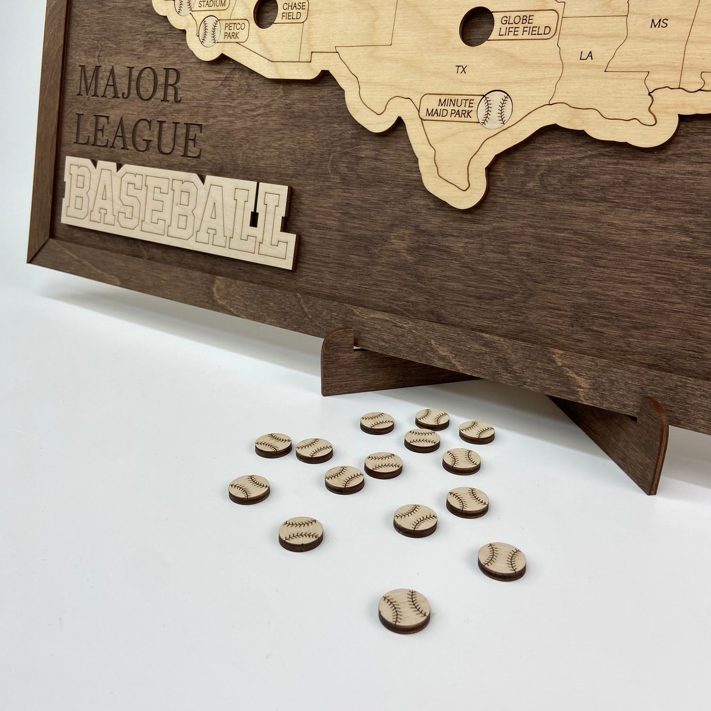 Baseball Stadium Map (Coffee) - MyWanderMap