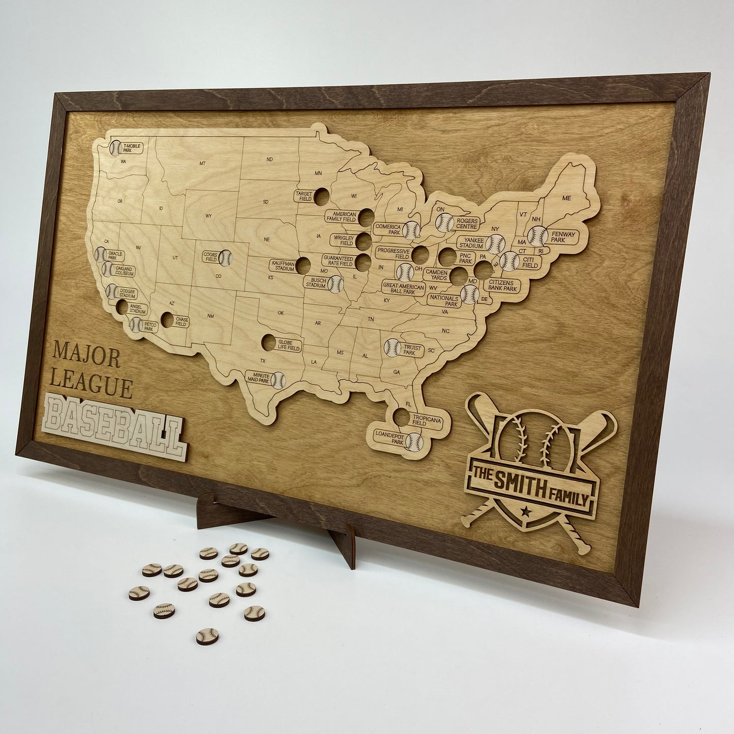Baseball Stadium Map (Golden oak) - MyWanderMap