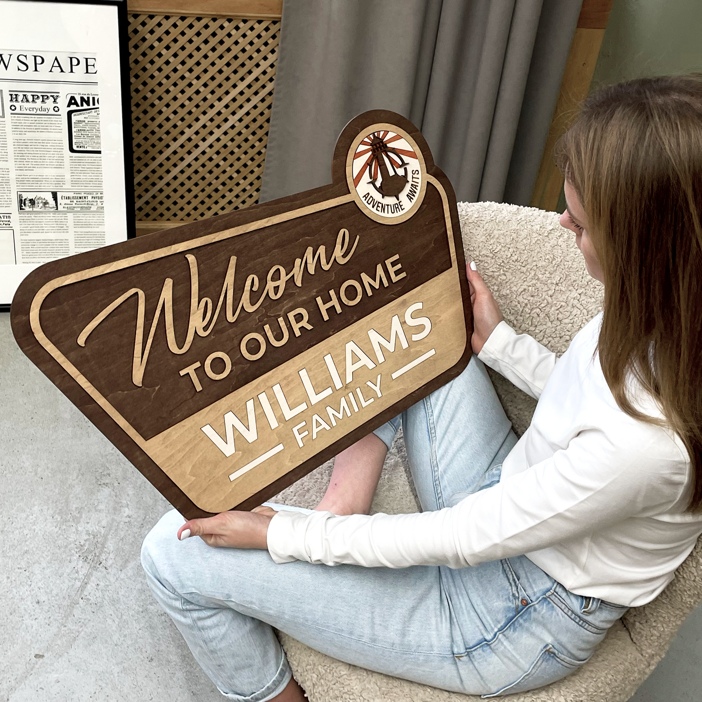 3D Wood Welcome Sign