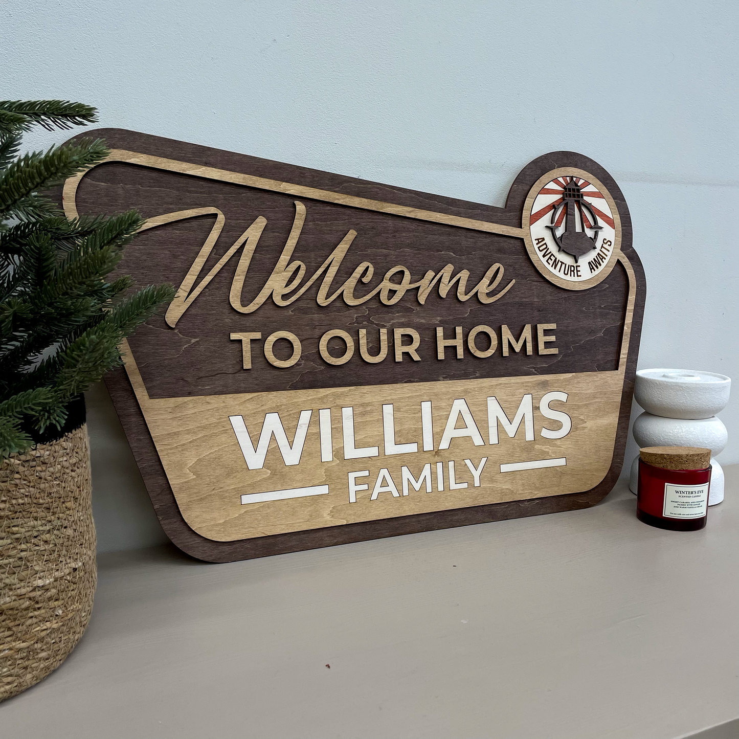 3D Wood Welcome Sign