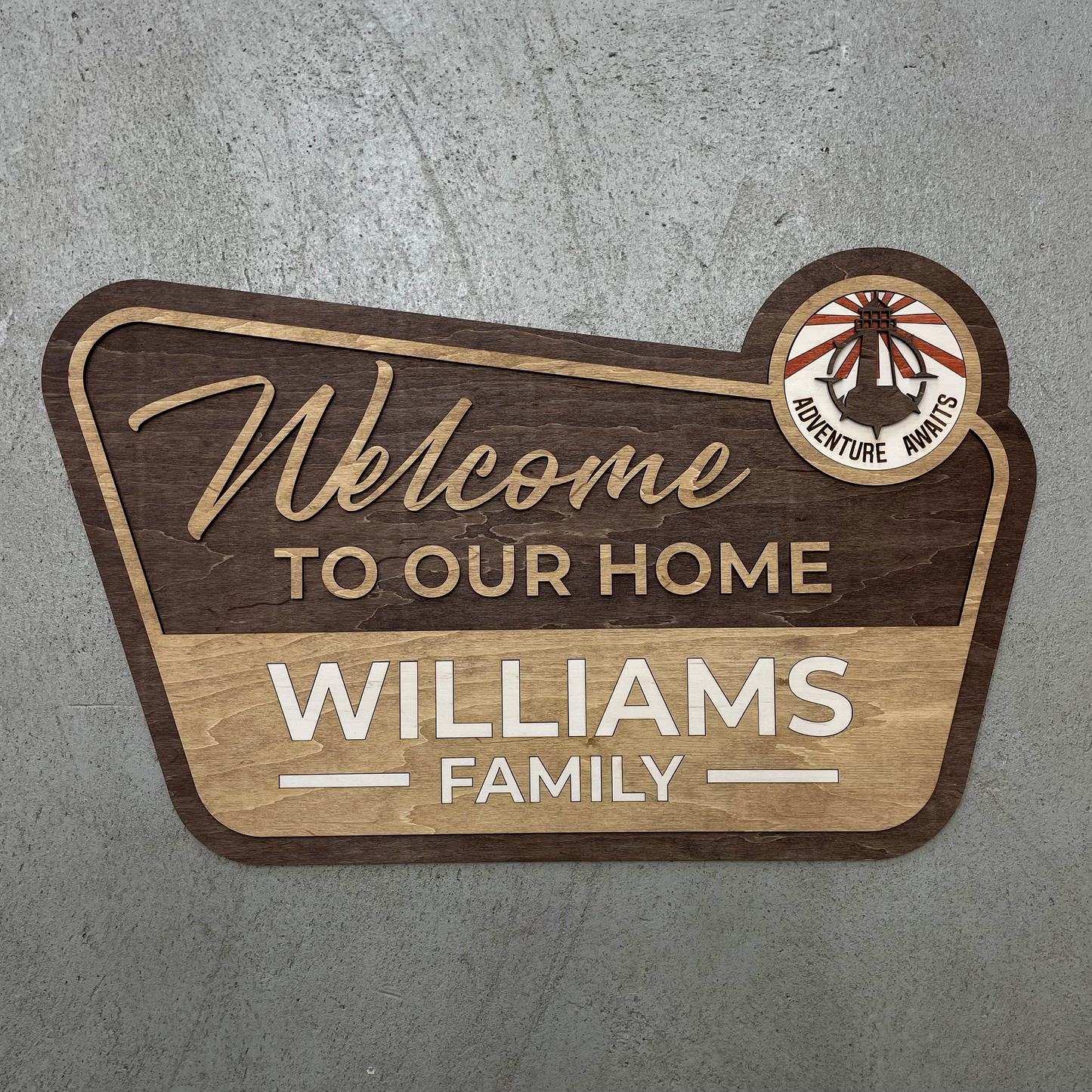 3D Wood Welcome Sign