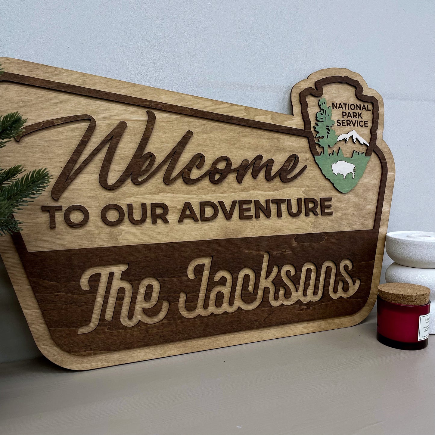 3D National Park Service Family Name Welcome Sign