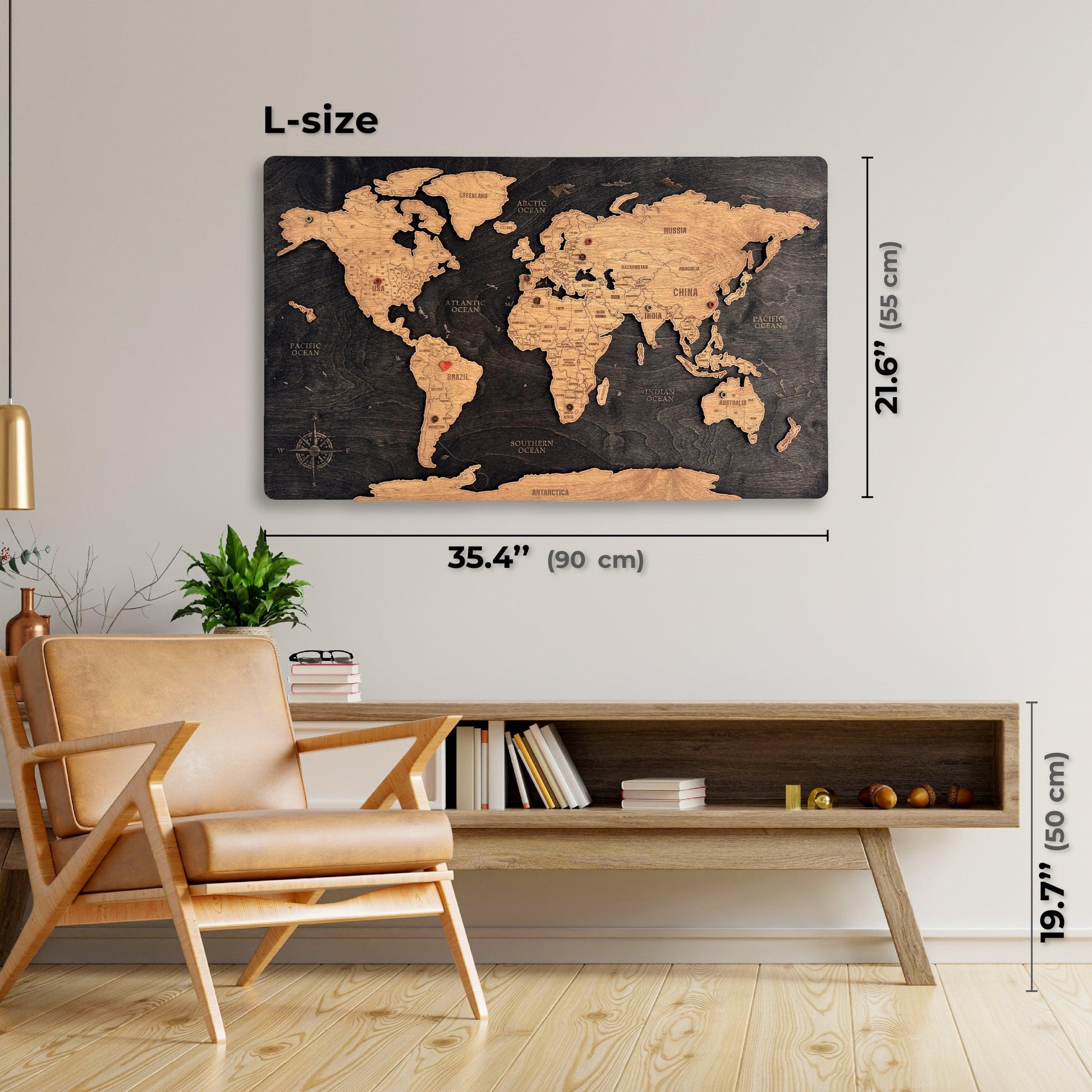 Wooden World Map Wall Art – Unique Wooden Map Decor - MyWanderMap