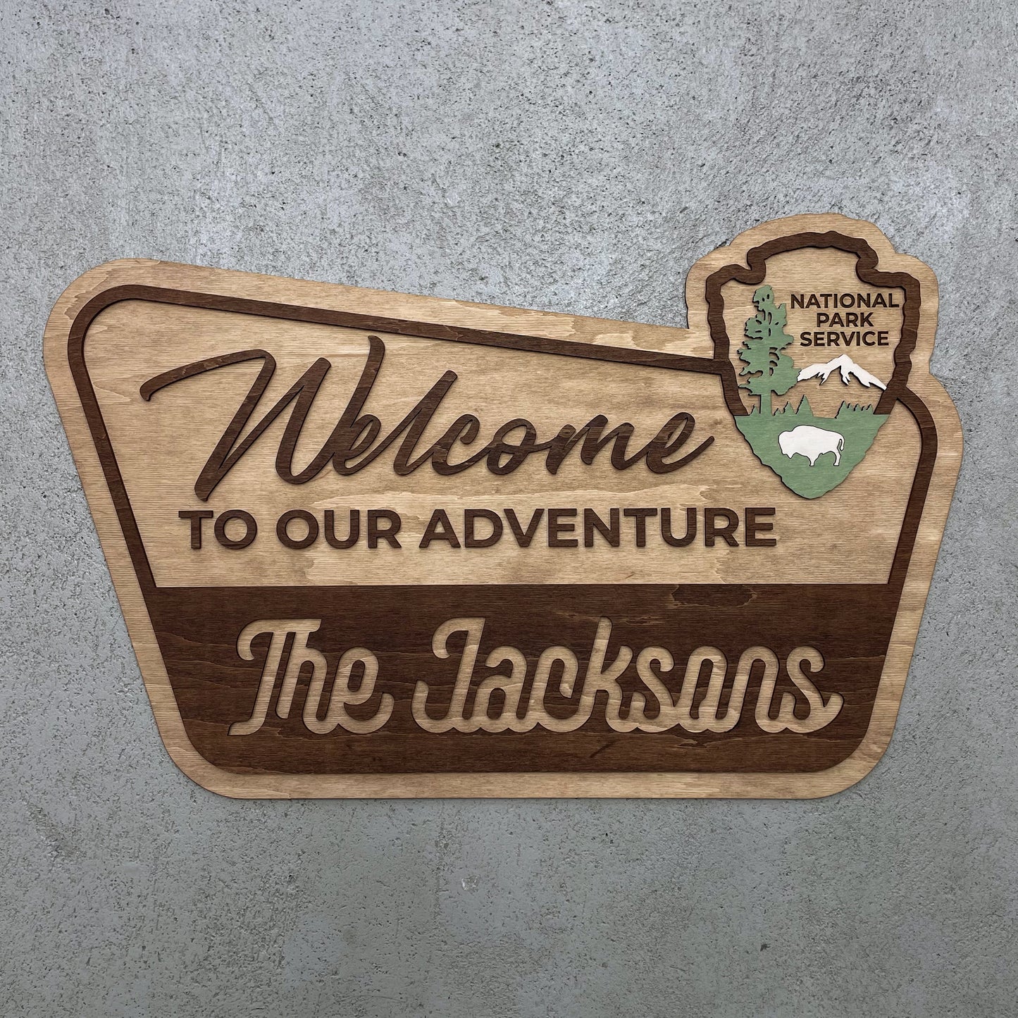 3D National Park Service Family Name Welcome Sign