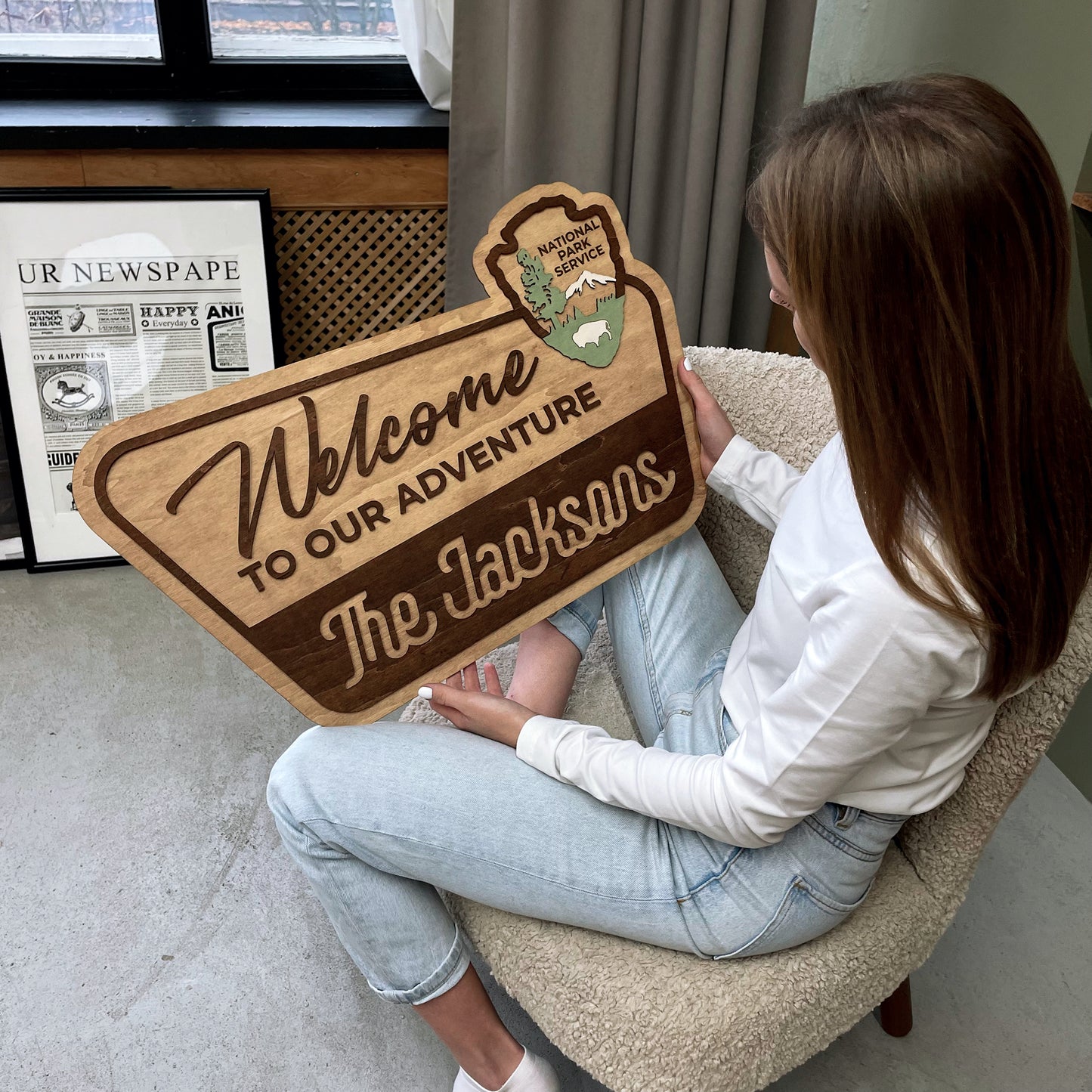 3D National Park Service Family Name Welcome Sign