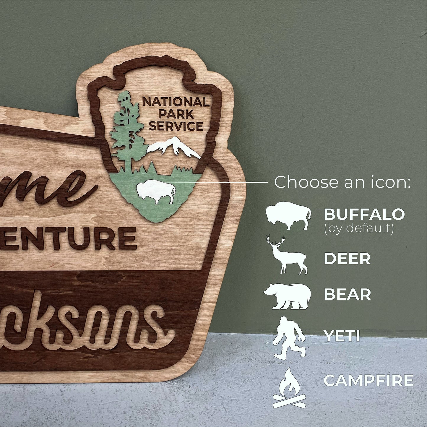 3D National Park Service Family Name Welcome Sign
