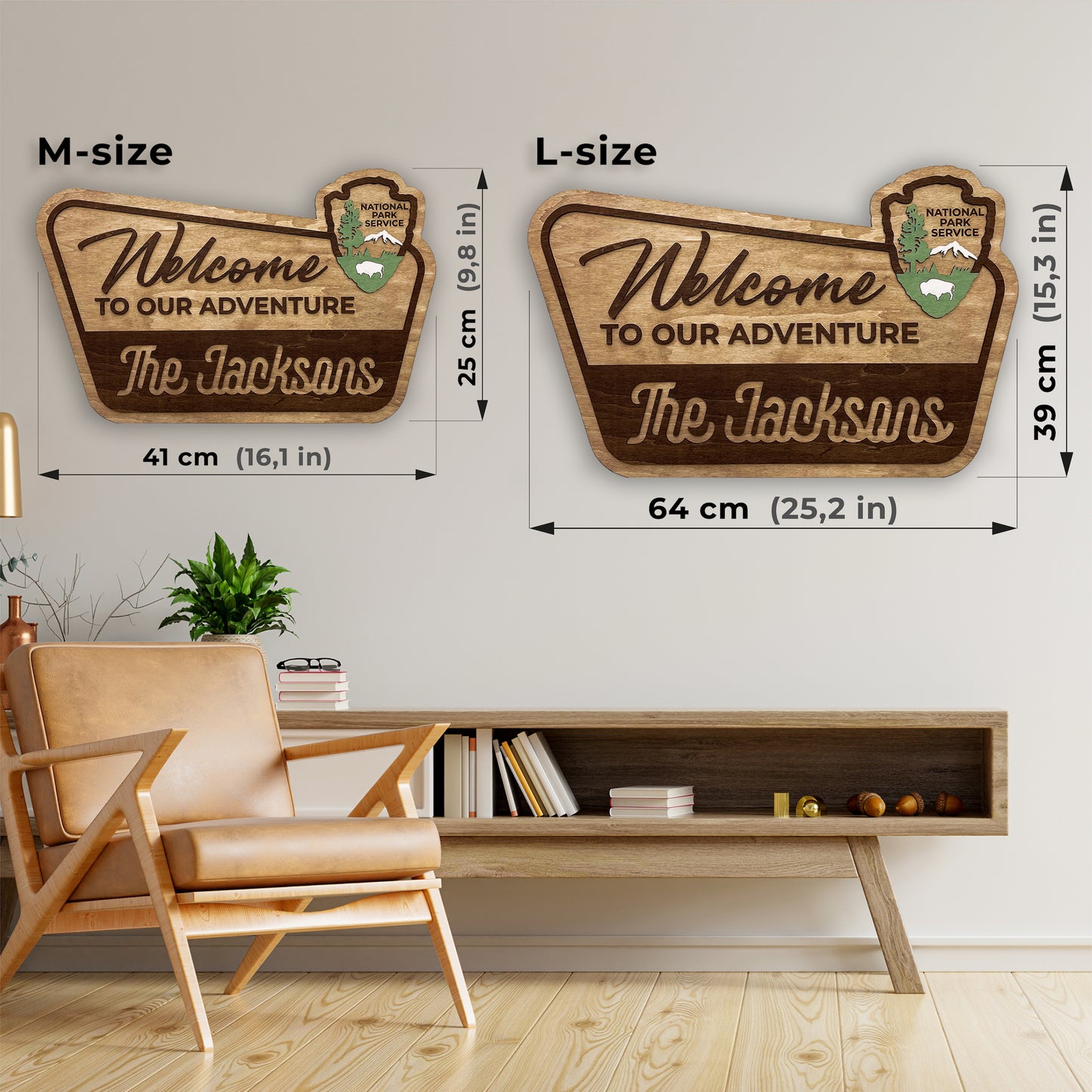 3D National Park Service Family Name Welcome Sign