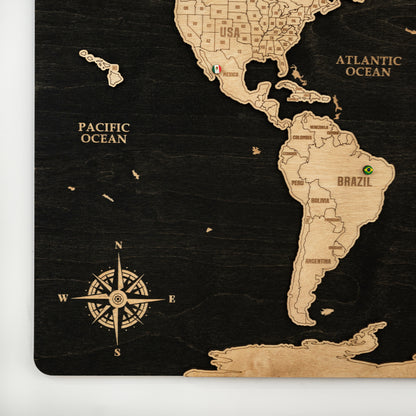 Wooden World Map Wall Art – Unique Wooden Map Decor