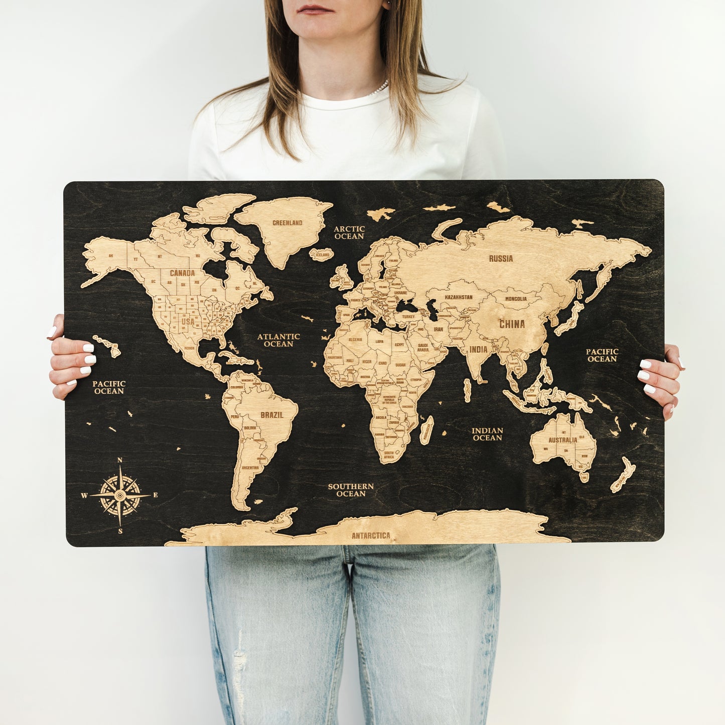 Wooden World Map Wall Art – Unique Wooden Map Decor